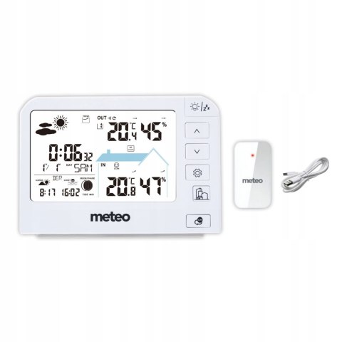 METEO STACJA POGODOWA METEO SP204 POGODYNKA HIGROMETR CZUJNIK ZEWNĘTRZNY DCF