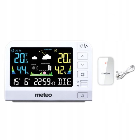 METEO STACJA POGODOWA METEO SP205 POGODYNKA HIGROMETR CZUJNIK ZEWNĘTRZNY DCF